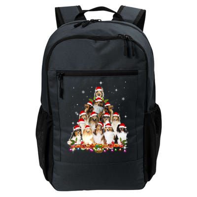 Shetland Sheepdog Christmas Tree Dog Santa Xmas Funny Pajama Gift Daily Commute Backpack