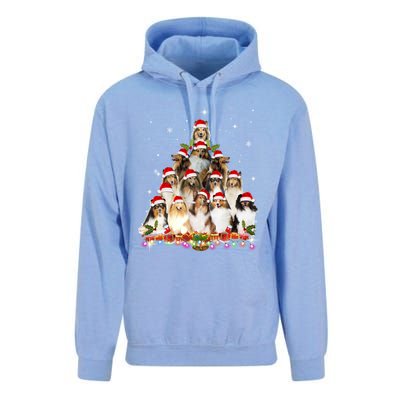 Shetland Sheepdog Christmas Tree Dog Santa Xmas Funny Pajama Gift Unisex Surf Hoodie