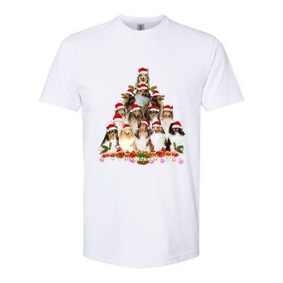 Shetland Sheepdog Christmas Tree Dog Santa Xmas Funny Pajama Gift Softstyle CVC T-Shirt