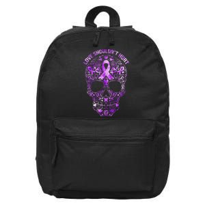 Sugar Skull Calavera Domestic Violence Awareness 16 in Basic Backpack