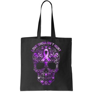 Sugar Skull Calavera Domestic Violence Awareness Tote Bag