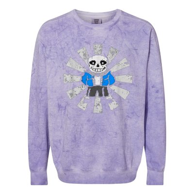 Sans Skeleton Cool Pixel Art Costume T Colorblast Crewneck Sweatshirt