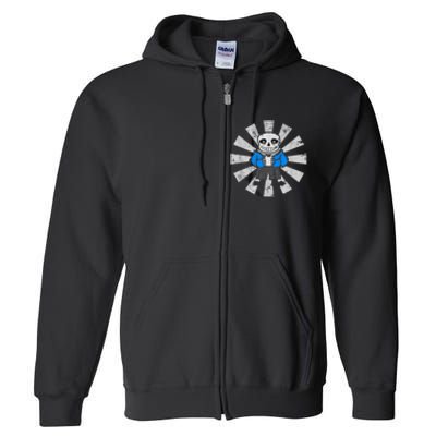 Sans Skeleton Cool Pixel Art Costume T Full Zip Hoodie