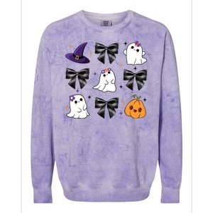 Spooky Season Cute Boo Ghost Coquette Halloween Colorblast Crewneck Sweatshirt