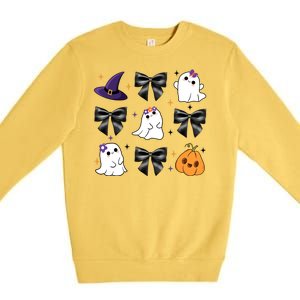 Spooky Season Cute Boo Ghost Coquette Halloween Premium Crewneck Sweatshirt