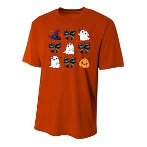 Spooky Season Cute Boo Ghost Coquette Halloween Youth Performance Sprint T-Shirt