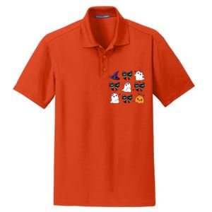 Spooky Season Cute Boo Ghost Coquette Halloween Dry Zone Grid Polo