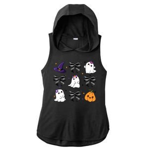 Spooky Season Cute Boo Ghost Coquette Halloween Ladies PosiCharge Tri-Blend Wicking Draft Hoodie Tank