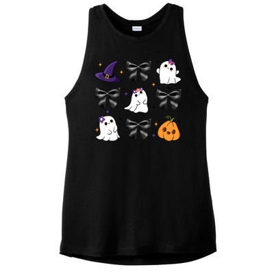 Spooky Season Cute Boo Ghost Coquette Halloween Ladies PosiCharge Tri-Blend Wicking Tank