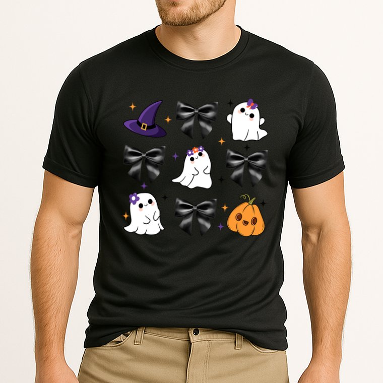 Spooky Season Cute Boo Ghost Coquette Halloween Cooling Performance Crew T-Shirt