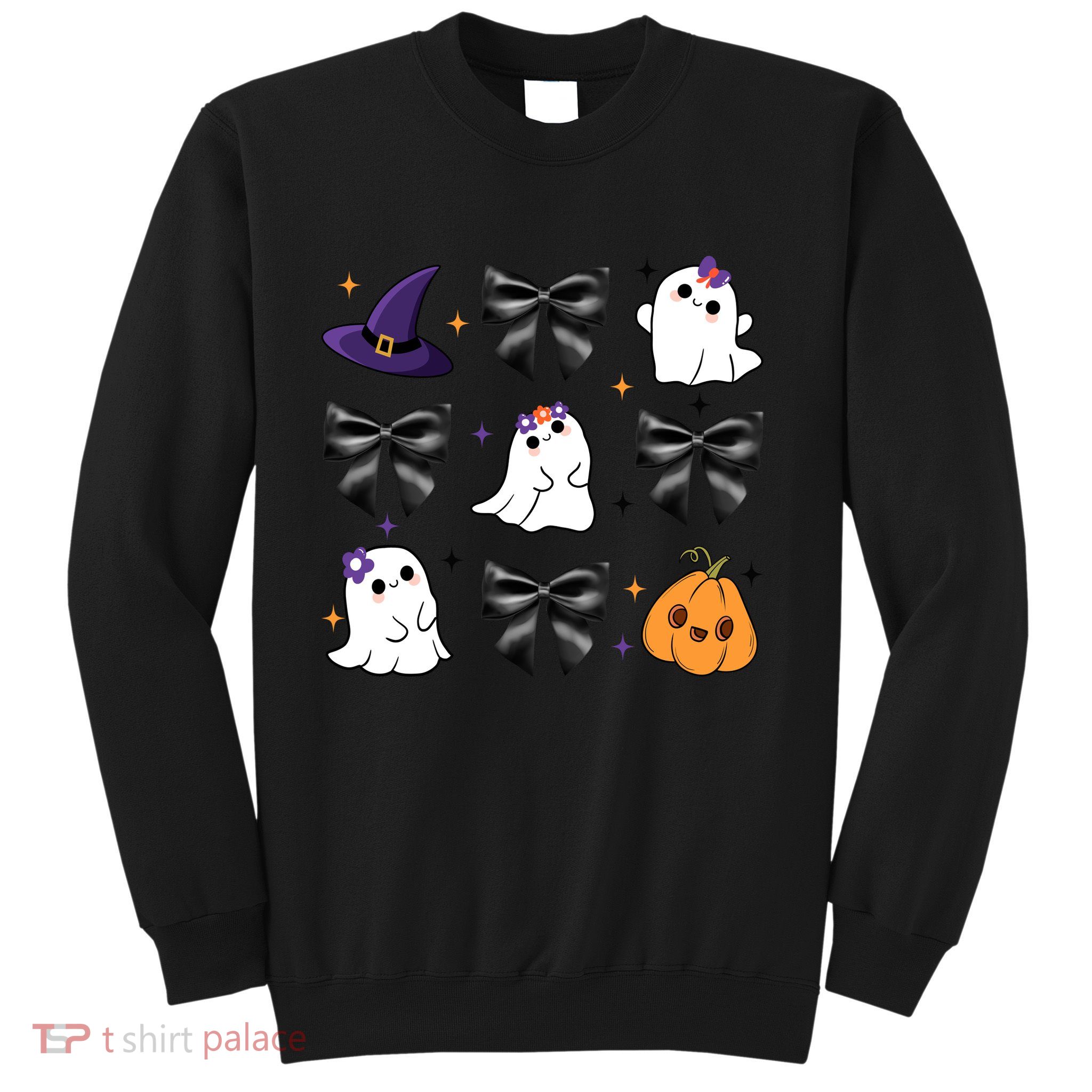 Spooky Season Cute Boo Ghost Coquette Halloween Sweatshirt