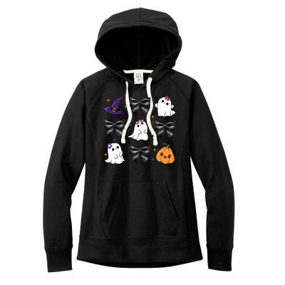 Spooky Season Cute Boo Ghost Coquette Halloween Women's Fleece Hoodie