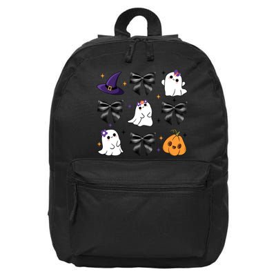 Spooky Season Cute Boo Ghost Coquette Halloween 16 in Basic Backpack
