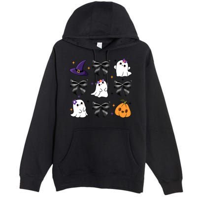 Spooky Season Cute Boo Ghost Coquette Halloween Premium Pullover Hoodie