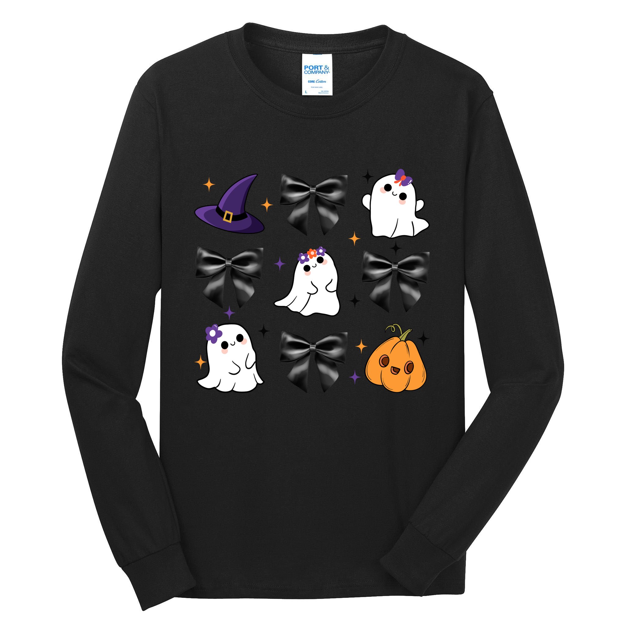 Spooky Season Cute Boo Ghost Coquette Halloween Tall Long Sleeve T-Shirt