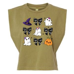 Spooky Season Cute Boo Ghost Coquette Halloween Garment-Dyed Women's Muscle Tee