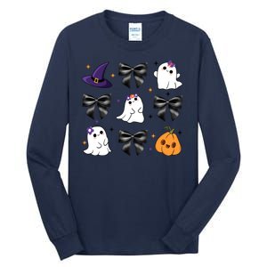 Spooky Season Cute Boo Ghost Coquette Halloween Tall Long Sleeve T-Shirt