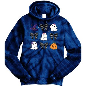 Spooky Season Cute Boo Ghost Coquette Halloween Tie Dye Hoodie