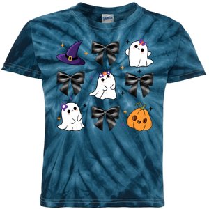 Spooky Season Cute Boo Ghost Coquette Halloween Kids Tie-Dye T-Shirt