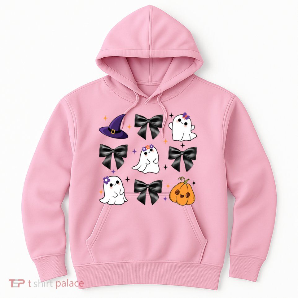 Spooky Season Cute Boo Ghost Coquette Halloween Hoodie