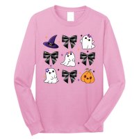 Spooky Season Cute Boo Ghost Coquette Halloween Long Sleeve Shirt