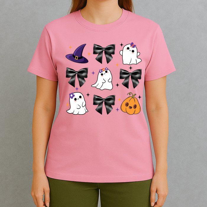 Spooky Season Cute Boo Ghost Coquette Halloween T-Shirt