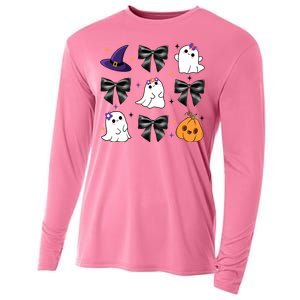 Spooky Season Cute Boo Ghost Coquette Halloween Cooling Performance Long Sleeve Crew