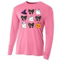 Spooky Season Cute Boo Ghost Coquette Halloween Cooling Performance Long Sleeve Crew