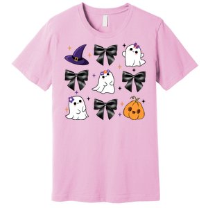 Spooky Season Cute Boo Ghost Coquette Halloween Premium T-Shirt