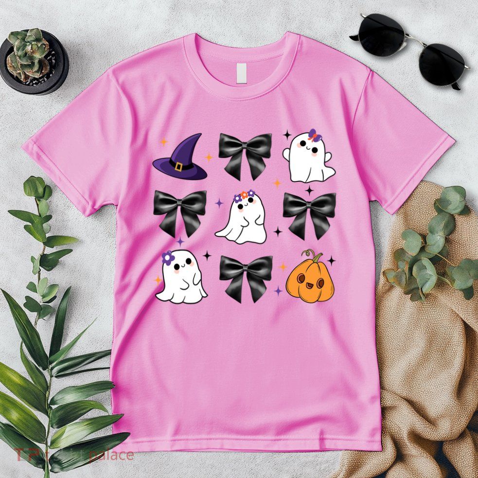 Spooky Season Cute Boo Ghost Coquette Halloween Premium T-Shirt