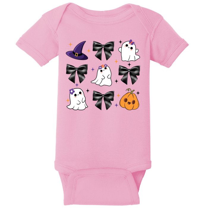 Spooky Season Cute Boo Ghost Coquette Halloween Baby Bodysuit