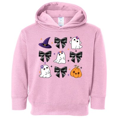 Spooky Season Cute Boo Ghost Coquette Halloween Toddler Hoodie