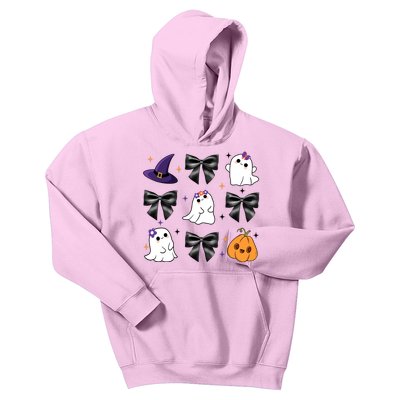 Spooky Season Cute Boo Ghost Coquette Halloween Kids Hoodie