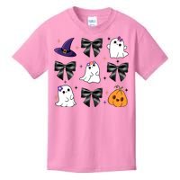 Spooky Season Cute Boo Ghost Coquette Halloween Kids T-Shirt