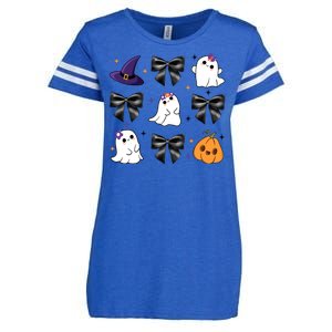 Spooky Season Cute Boo Ghost Coquette Halloween Enza Ladies Jersey Football T-Shirt