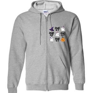 Spooky Season Cute Boo Ghost Coquette Halloween Full Zip Hoodie