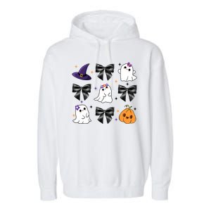 Spooky Season Cute Boo Ghost Coquette Halloween Garment-Dyed Fleece Hoodie