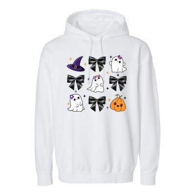 Spooky Season Cute Boo Ghost Coquette Halloween Garment-Dyed Fleece Hoodie