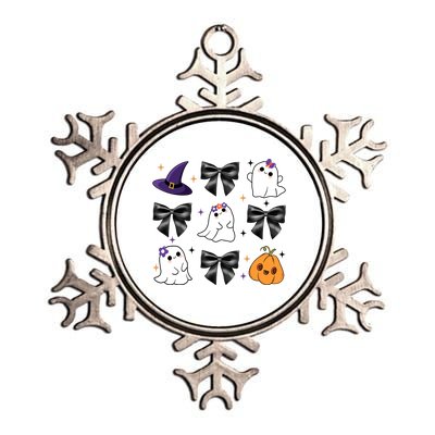 Spooky Season Cute Boo Ghost Coquette Halloween Metallic Star Ornament