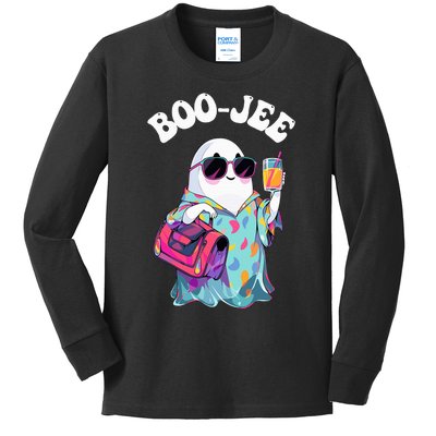 Spooky Season Cute Ghost Halloween Costume Boujee BooJee Kids Long Sleeve Shirt