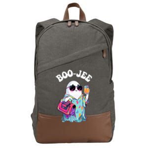 Spooky Season Cute Ghost Halloween Costume Boujee BooJee Cotton Canvas Backpack