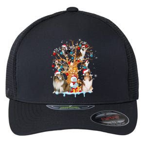 Shetland Sheepdog Christmas Tree Ornat Dog Lover Xmas Great Gift Flexfit Unipanel Trucker Cap