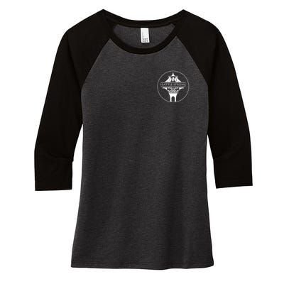 Seattle Strong Clean White Logo Outline Women's Tri-Blend 3/4-Sleeve Raglan Shirt