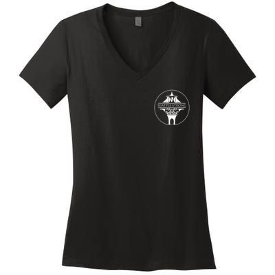 Seattle Strong Clean White Logo Outline Women's V-Neck T-Shirt