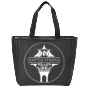 Seattle Strong Clean White Logo Outline Zip Tote Bag