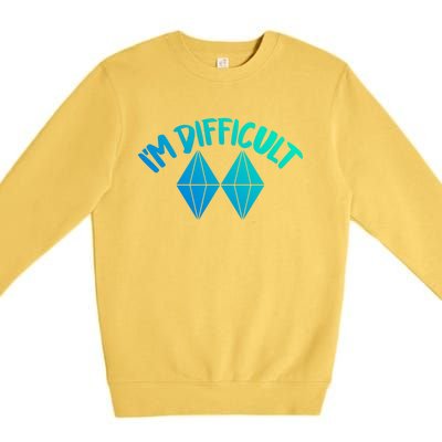 Skiing Snowboarding Difficult Gift Premium Crewneck Sweatshirt