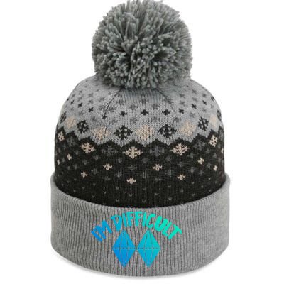 Skiing Snowboarding Difficult Gift The Baniff Cuffed Pom Beanie