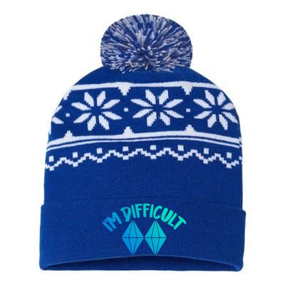 Skiing Snowboarding Difficult Gift USA-Made Snowflake Beanie