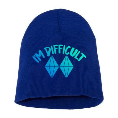 Skiing Snowboarding Difficult Gift Short Acrylic Beanie