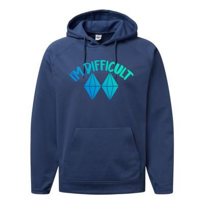 Skiing Snowboarding Difficult Gift Performance Fleece Hoodie